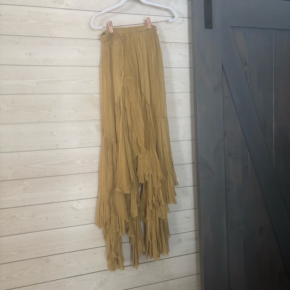 Elegant Green Layered Women's Skirt